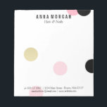 Aangepaste naam grote roze en zwarte Confetti Notitieblok<br><div class="desc">Een op maat gesneden grafische laptop met een groot scherm in roze,  zwart en goud. Pas met jouw naam,  titel,  en contactinformatie aan.</div>