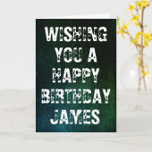 Aangepaste naam Grunge Verjaardag Kaart (Gele Bloem)