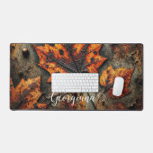 Aangepaste naam Grungy Autumnal Industrial Leaves Bureaumat (Keyboard & Muis)