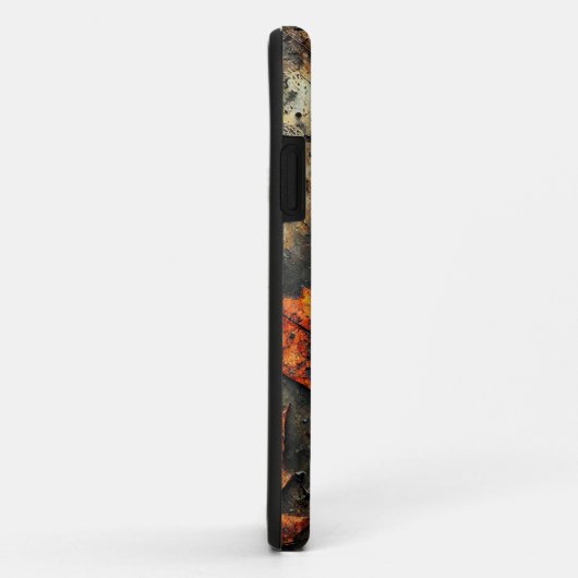 Aangepaste naam Grungy Autumnal Industrial Leaves Case-Mate iPhone Case (Achterkant/rechts)