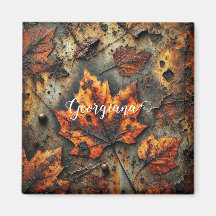 Aangepaste naam Grungy Autumnal Industrial Leaves