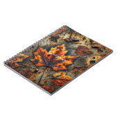 Aangepaste naam Grungy Autumnal Industrial Leaves Notitieboek (Linkerzijde)