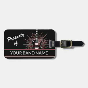 Aangepaste naam Guitar Band Merch Rock Roll Music Bagagelabel