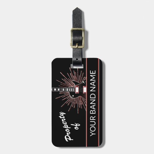 Aangepaste naam Guitar Band Merch Rock Roll Music  Bagagelabel (Voorkant verticaal)