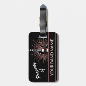 Aangepaste naam Guitar Band Merch Rock Roll Music  Bagagelabel (Achterkant verticaal)