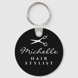 Aangepaste naam haarstylist barber salon scissors sleutelhanger