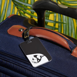 Aangepaste naam Hallo zwart-wit Golf Bagagelabel