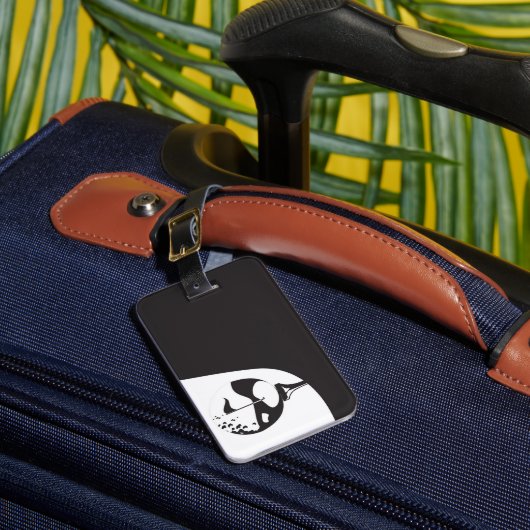 Aangepaste naam Hallo zwart-wit Golf Bagagelabel (Voorkant Insitu 1)