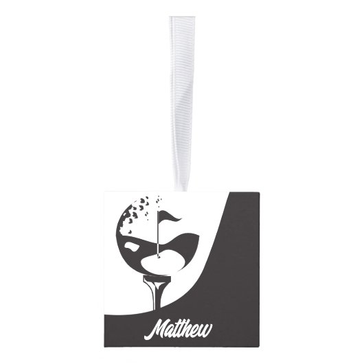 Aangepaste naam Hallo zwart-wit Golf Decoratie (Rechts)