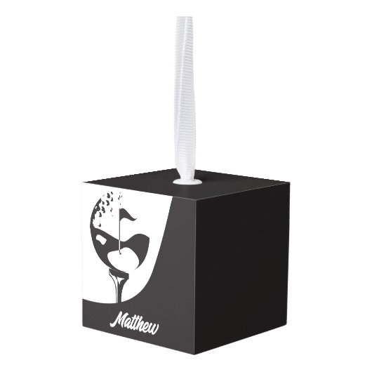 Aangepaste naam Hallo zwart-wit Golf Decoratie (Achter hoekig)