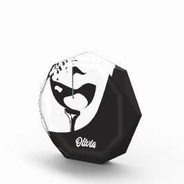 Aangepaste naam Hallo zwart-wit Golf Fotoblokken