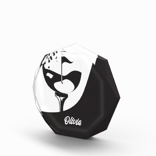 Aangepaste naam Hallo zwart-wit Golf Fotoblokken (Rechts)