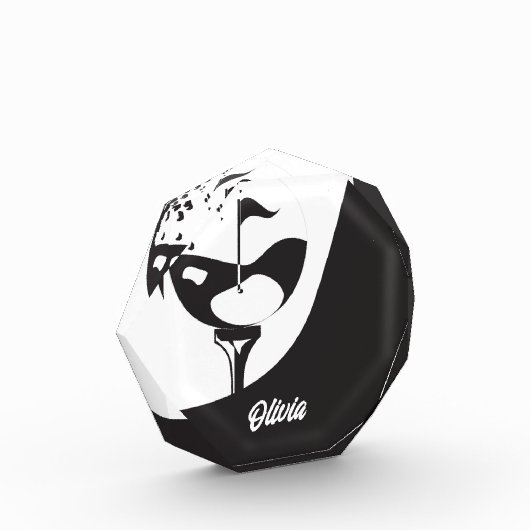 Aangepaste naam Hallo zwart-wit Golf Fotoblokken (Links)