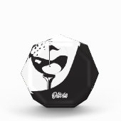 Aangepaste naam Hallo zwart-wit Golf Fotoblokken (Voorkant)