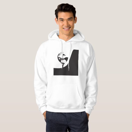 Aangepaste naam Hallo zwart-wit Golf Hoodie (Voorkant volledig)
