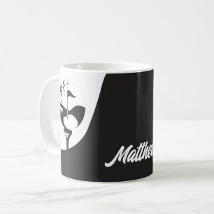 Aangepaste naam Hallo zwart-wit Golf Koffiemok