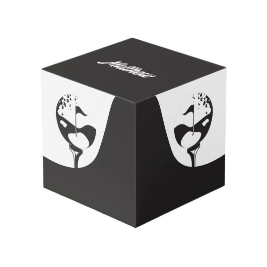 Aangepaste naam Hallo zwart-wit Golf Kubus (Voorkant hoekig)