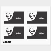 Aangepaste naam Hallo zwart-wit Golf Rechthoekige Sticker (Vel)