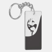 Aangepaste naam Hallo zwart-wit Golf Sleutelhanger (Voorkant Links)