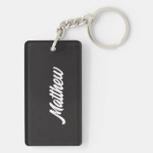 Aangepaste naam Hallo zwart-wit Golf Sleutelhanger (achterkant)