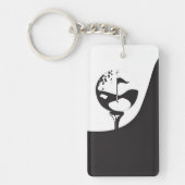 Aangepaste naam Hallo zwart-wit Golf Sleutelhanger (Voorkant)