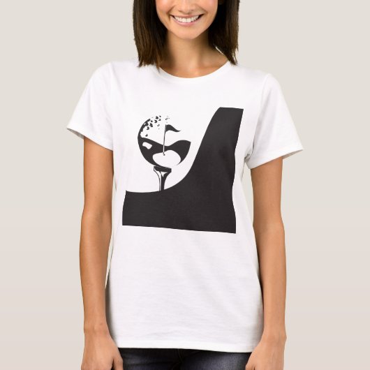 Aangepaste naam Hallo zwart-wit Golf T-shirt (Voorkant)