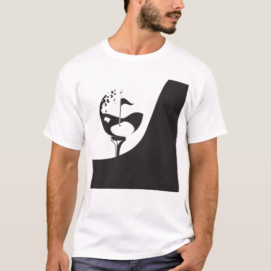 Aangepaste naam Hallo zwart-wit Golf T-shirt (Voorkant)