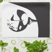 Aangepaste naam Hallo zwart-wit Golf Theedoek (Gevouwen)