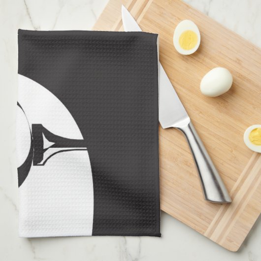 Aangepaste naam Hallo zwart-wit Golf Theedoek (Quarter Fold)