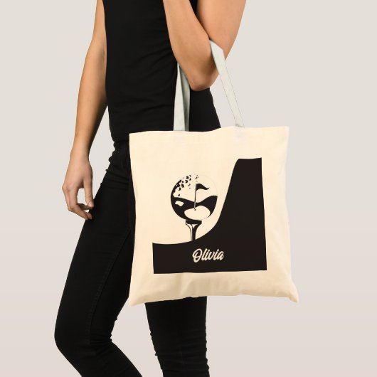 Aangepaste naam Hallo zwart-wit Golf Tote Bag (Voorkant (product))