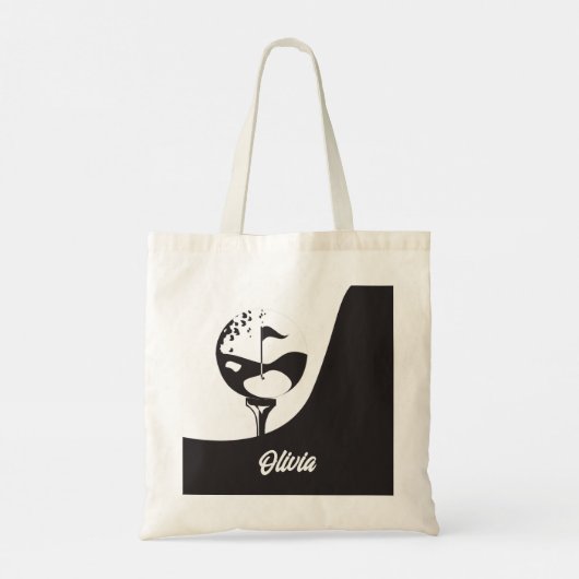 Aangepaste naam Hallo zwart-wit Golf Tote Bag (Achterkant)