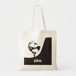 Aangepaste naam Hallo zwart-wit Golf Tote Bag