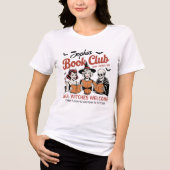 Aangepaste naam Halloween Boekclub Tri-Blend Shirt (Voorkant)