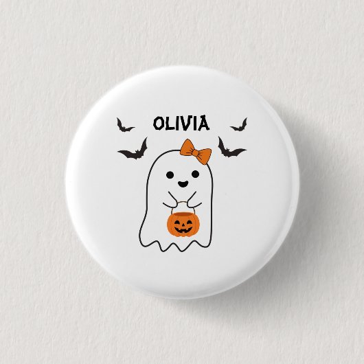 Aangepaste naam Halloween Boo winkelen Ronde Button 3,2 Cm (Voorkant)