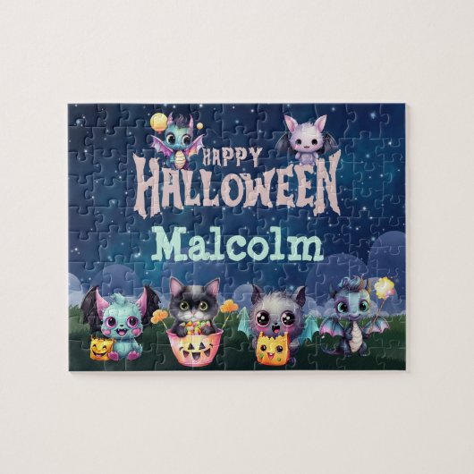 Aangepaste naam Halloween Draak Puzzel (Horizontaal)
