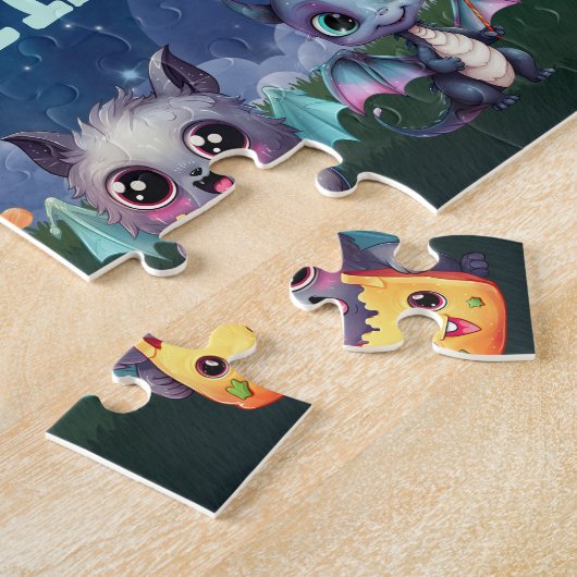 Aangepaste naam Halloween Draak Puzzel (Zijkant)