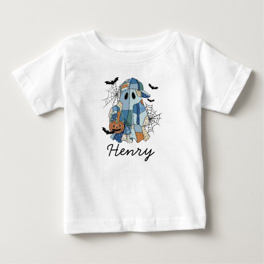 Aangepaste Naam Halloween Ghost Boy Peuter & (Voorkant)