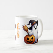 Aangepaste naam Halloween ghost coffee mok (Voorkant rechts)