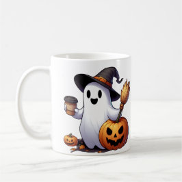 Aangepaste naam Halloween ghost coffee mok