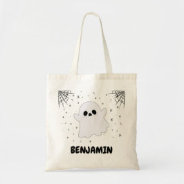 Aangepaste naam Halloween Ghosts Treat of Trick Sn Tote Bag