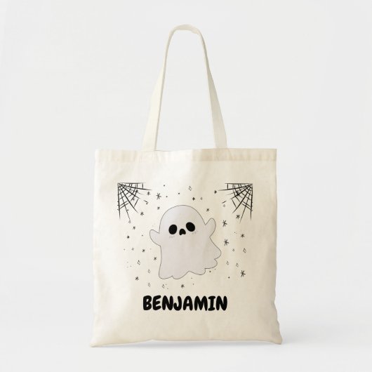 Aangepaste naam Halloween Ghosts Treat of Trick Sn Tote Bag (Voorkant)