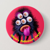 Aangepaste naam Halloween party badge. Ronde Button 7,6 Cm (Voorkant)