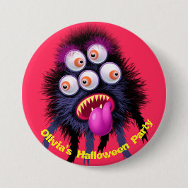 Aangepaste naam Halloween party badge. Ronde Button 7,6 Cm