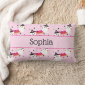 Aangepaste naam Halloween Pink en Black Ghost Kussen (Deken)