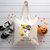Aangepaste naam Halloween Trick or treat Leuke Gho Tote Bag