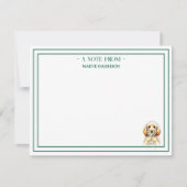 Aangepaste naam Hand getekend Golden Doodle Martin Notitiekaartje (Voorkant)