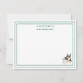 Aangepaste naam Hand getrokken Duitse Herder Flat Notitiekaartje (Voorkant)