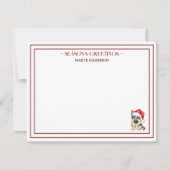 Aangepaste naam Hand getrokken Duitse Herder Santa Notitiekaartje (Voorkant)