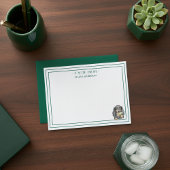 Aangepaste naam Hand getrokken teckel Martini Flat Notitiekaartje