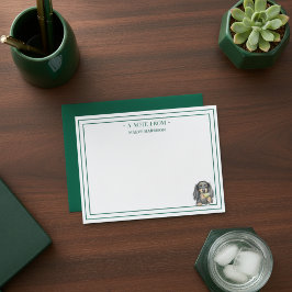 Aangepaste naam Hand getrokken teckel Martini Flat Notitiekaartje